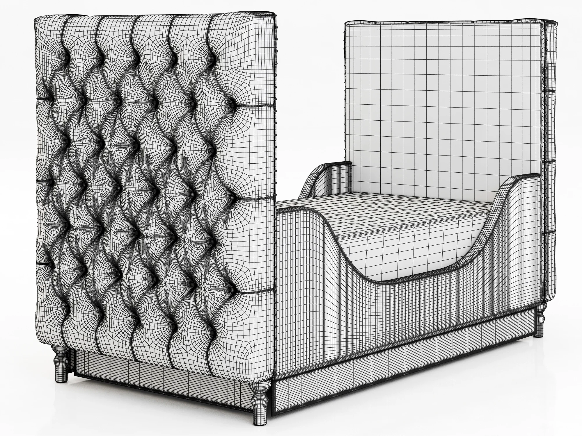 Restoration Hardware Chesterfield Tufted Crib — 3D model preview 6