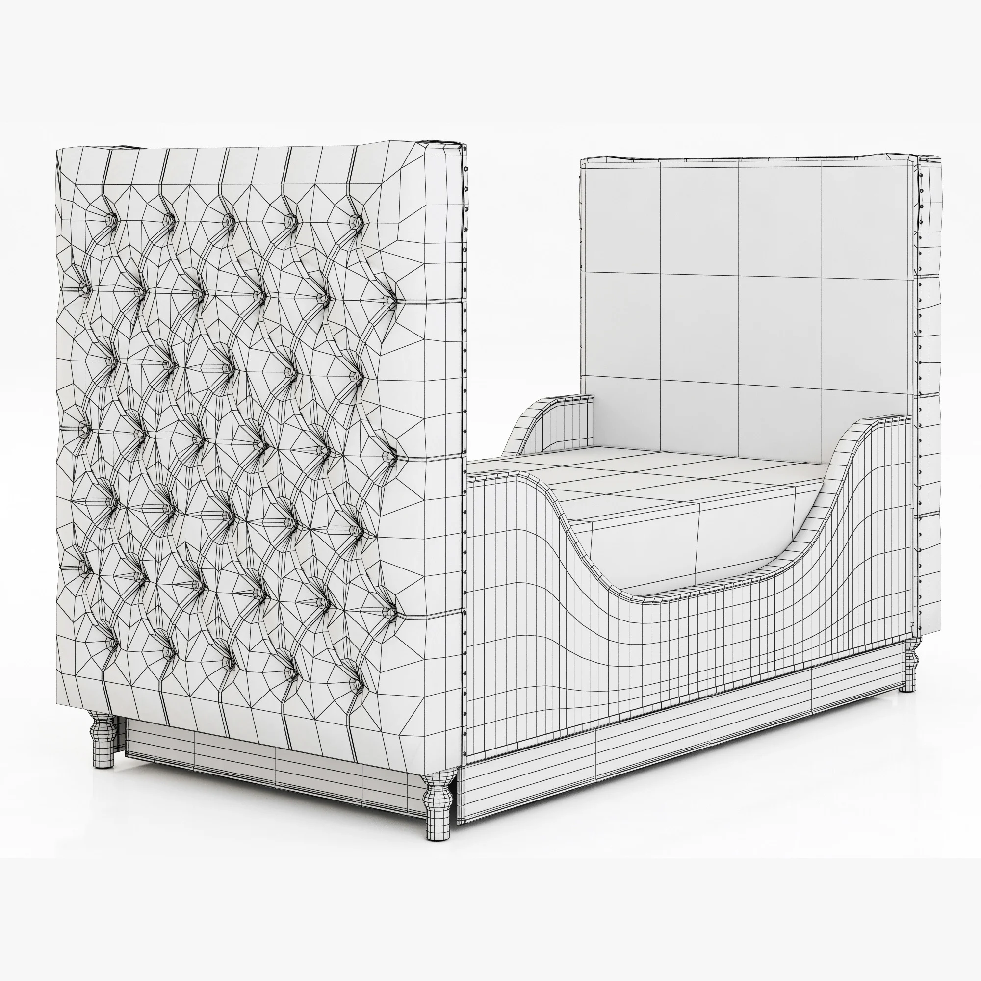 Restoration Hardware Chesterfield Tufted Crib — 3D model preview 7