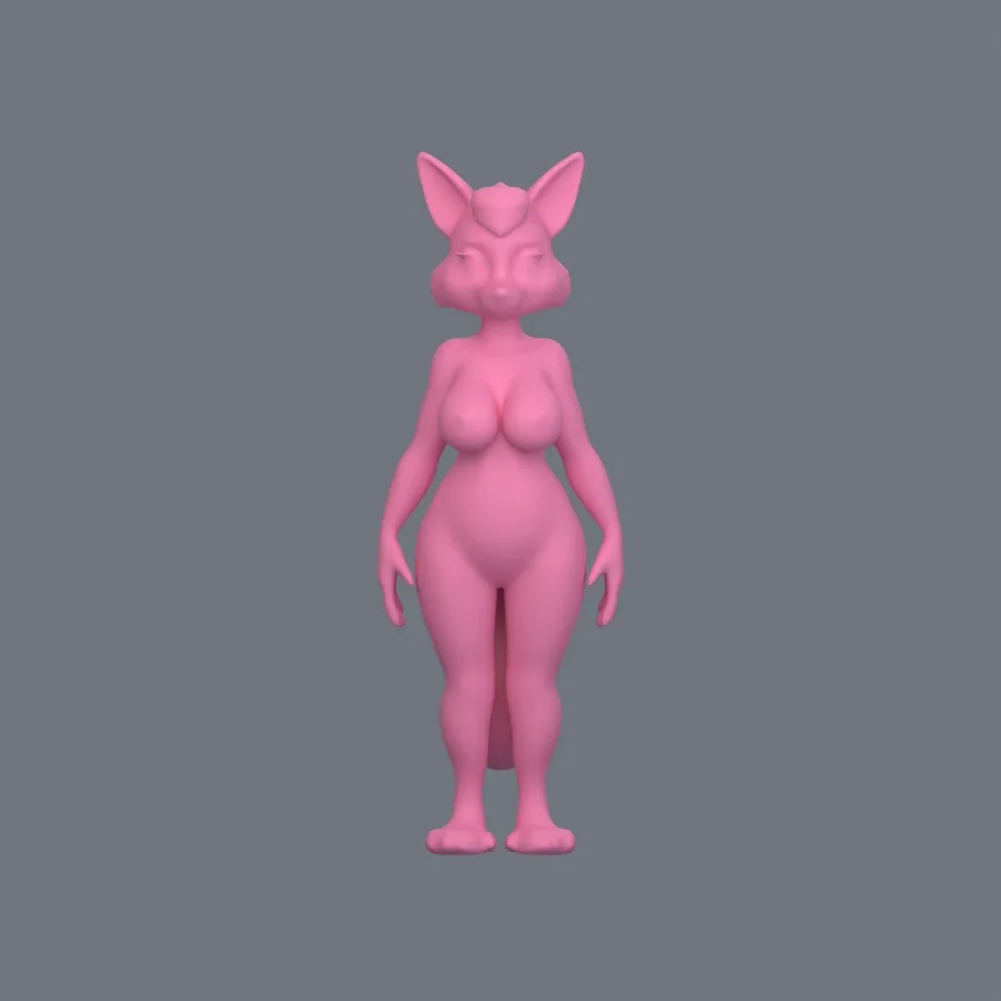 Furry Girl 07, 3D model preview 1