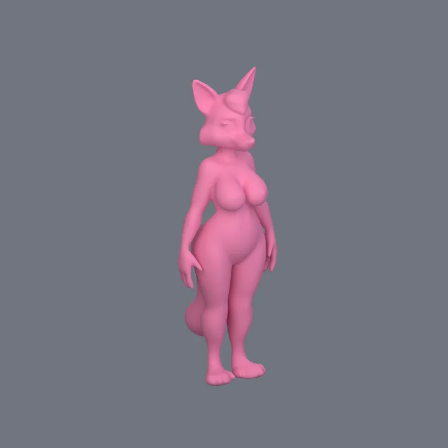 Furry Girl 07, 3D model preview 2