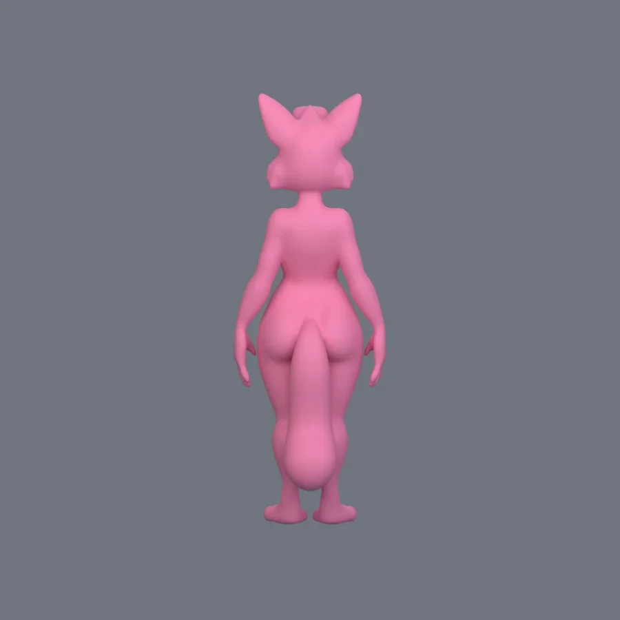 Furry Girl 07, 3D model preview 4