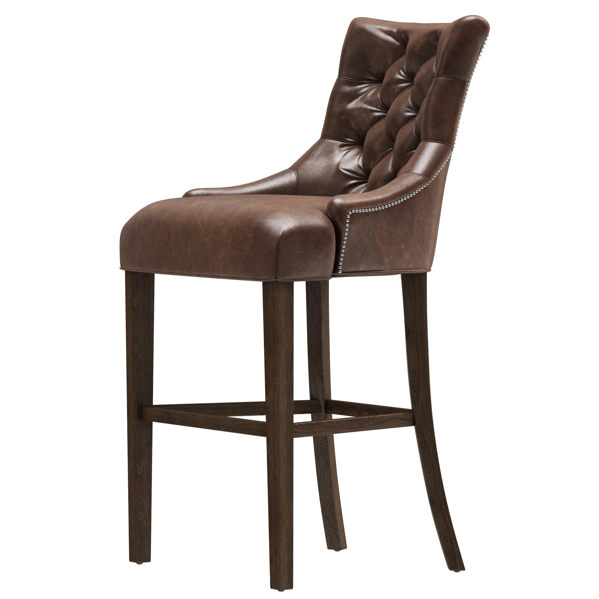 Restoration Hardware Martine Tufted Leather Stool — 3D model preview 3