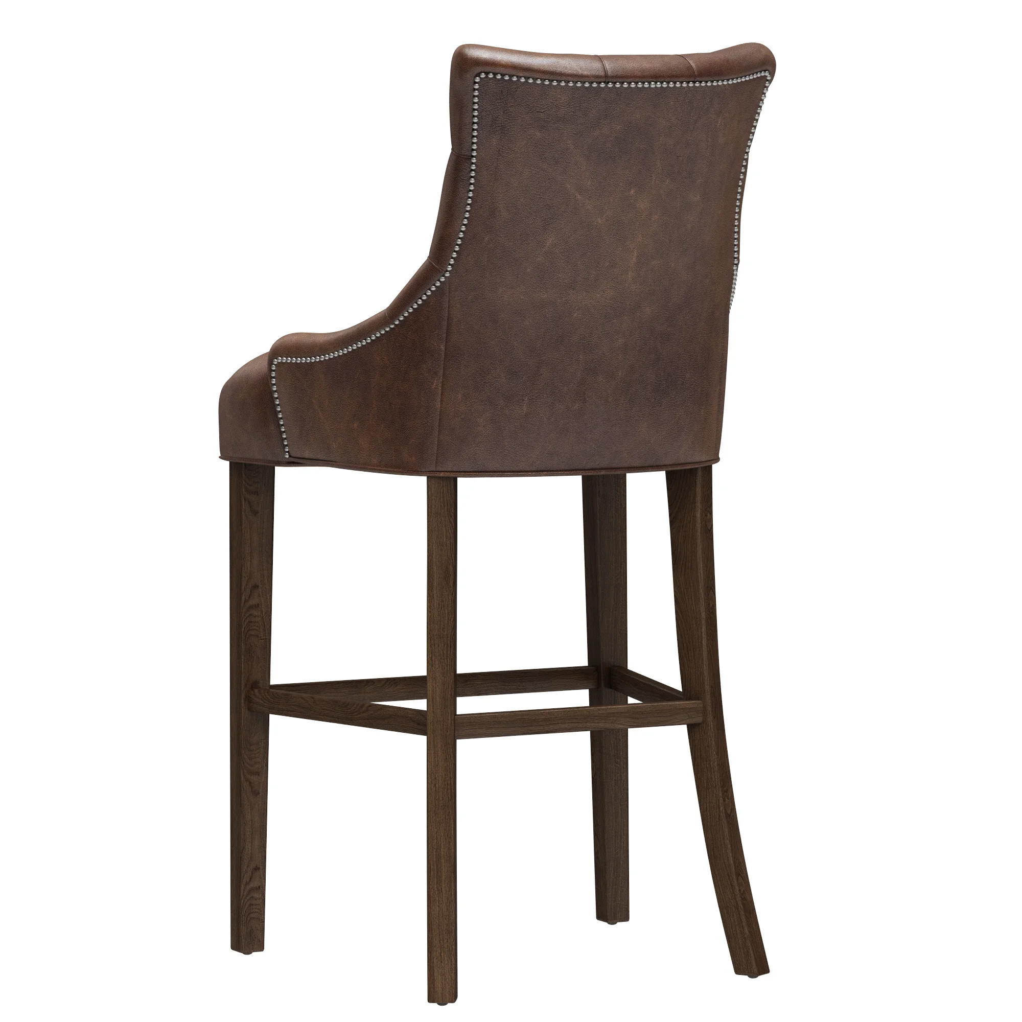 Restoration Hardware Martine Tufted Leather Stool — 3D model preview 5