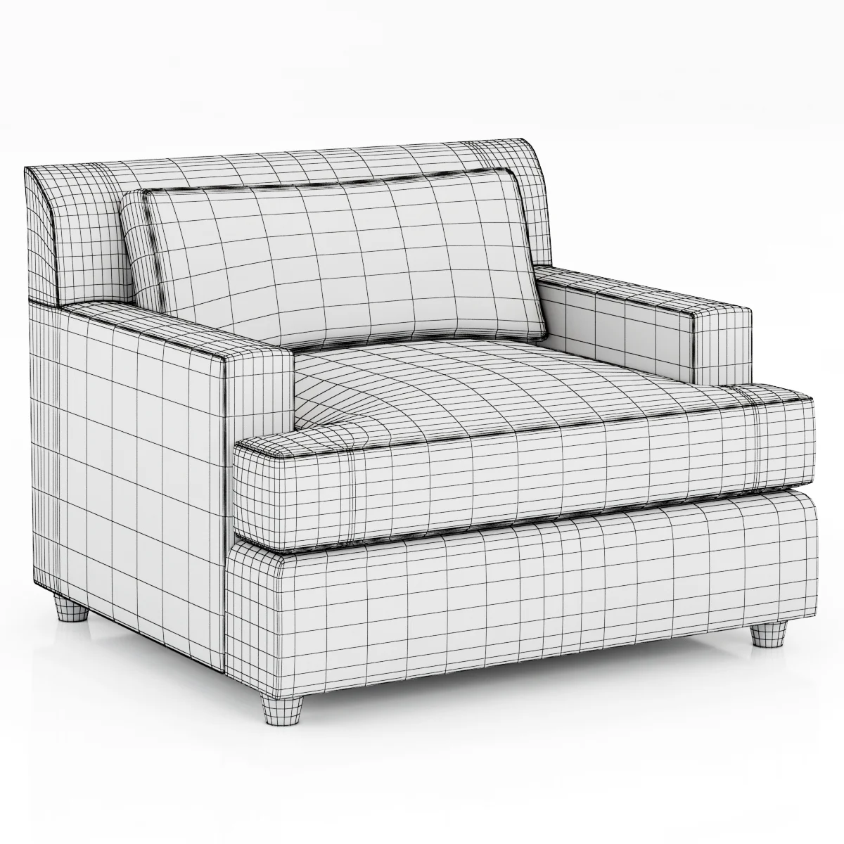 Baker PASHA LOUNGE CHAIR — 3D model preview 4