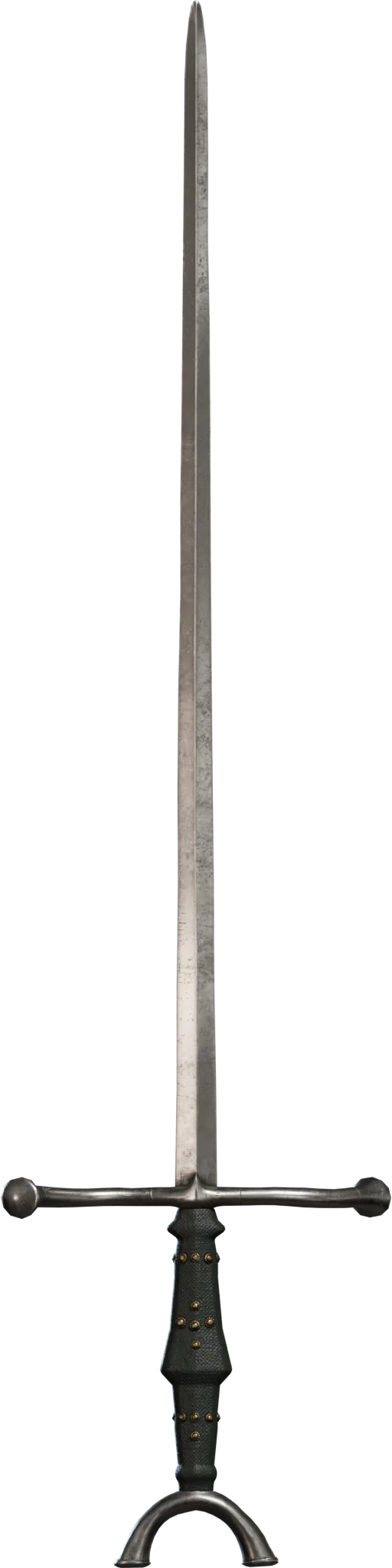 Antique Estoc Thrusting Sword with Leather Grip — 3D model preview 2