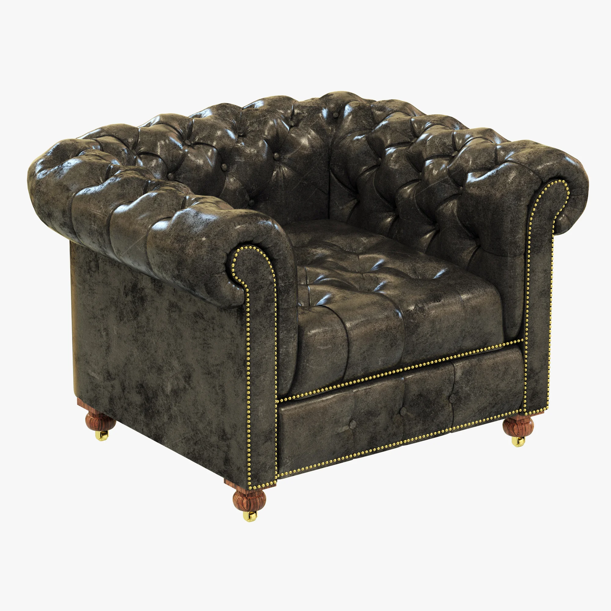Restoration Hardware Cambridge Leather Chair — 3D model preview 1