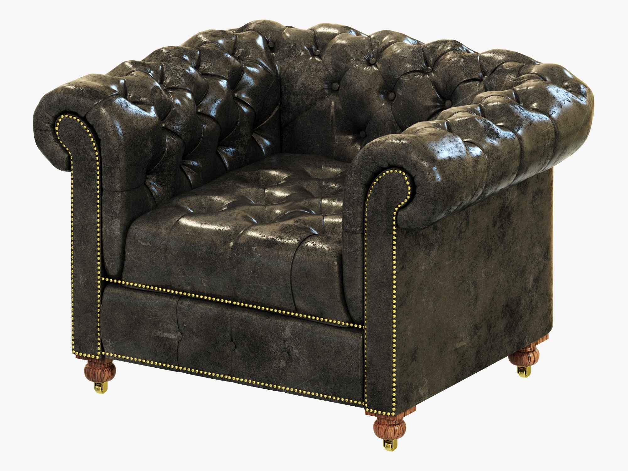 Restoration Hardware Cambridge Leather Chair — 3D model preview 4