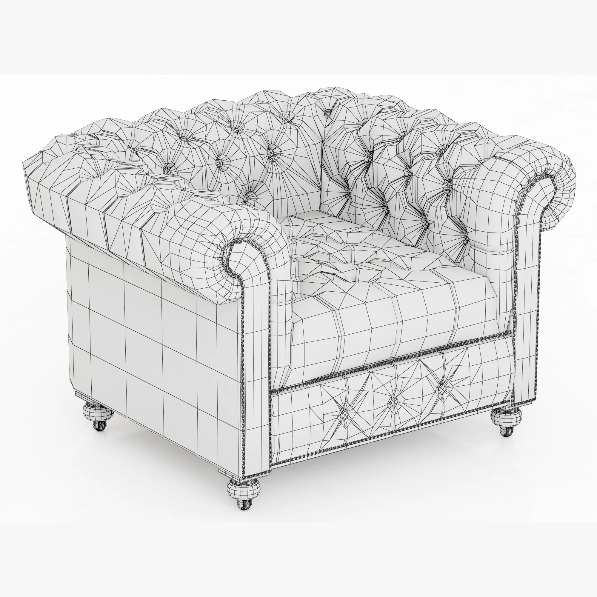 Restoration Hardware Cambridge Leather Chair — 3D model preview 7