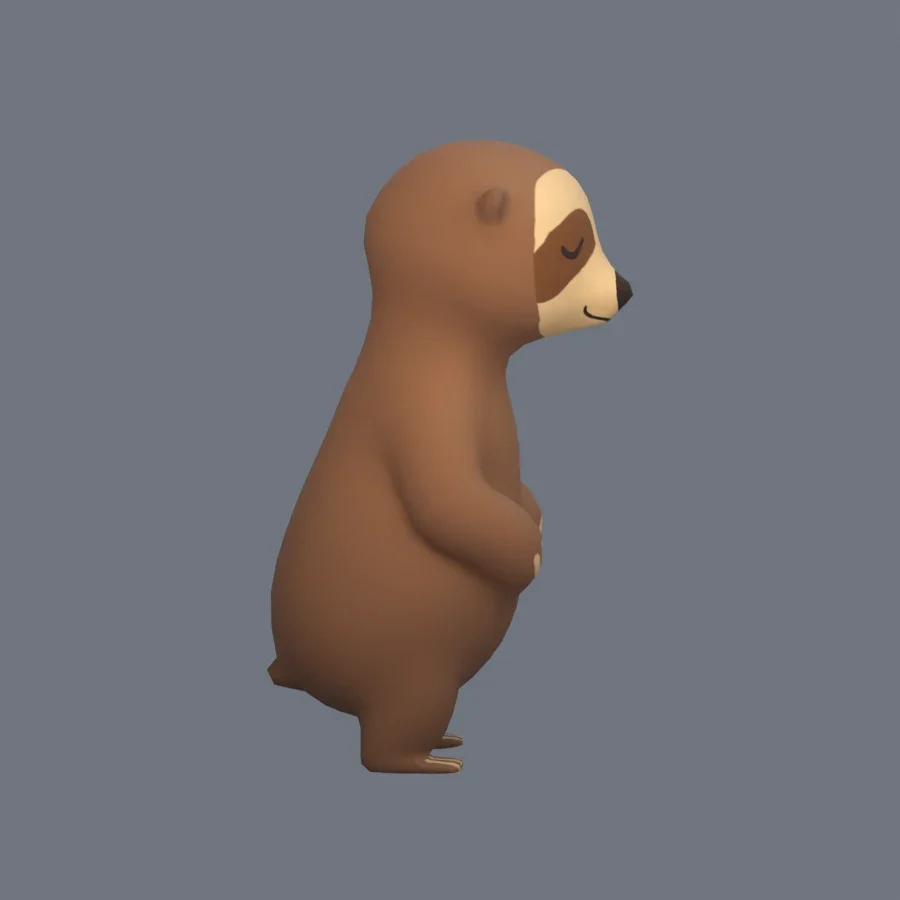 Stylized Animal Sloth, 3D model preview 5