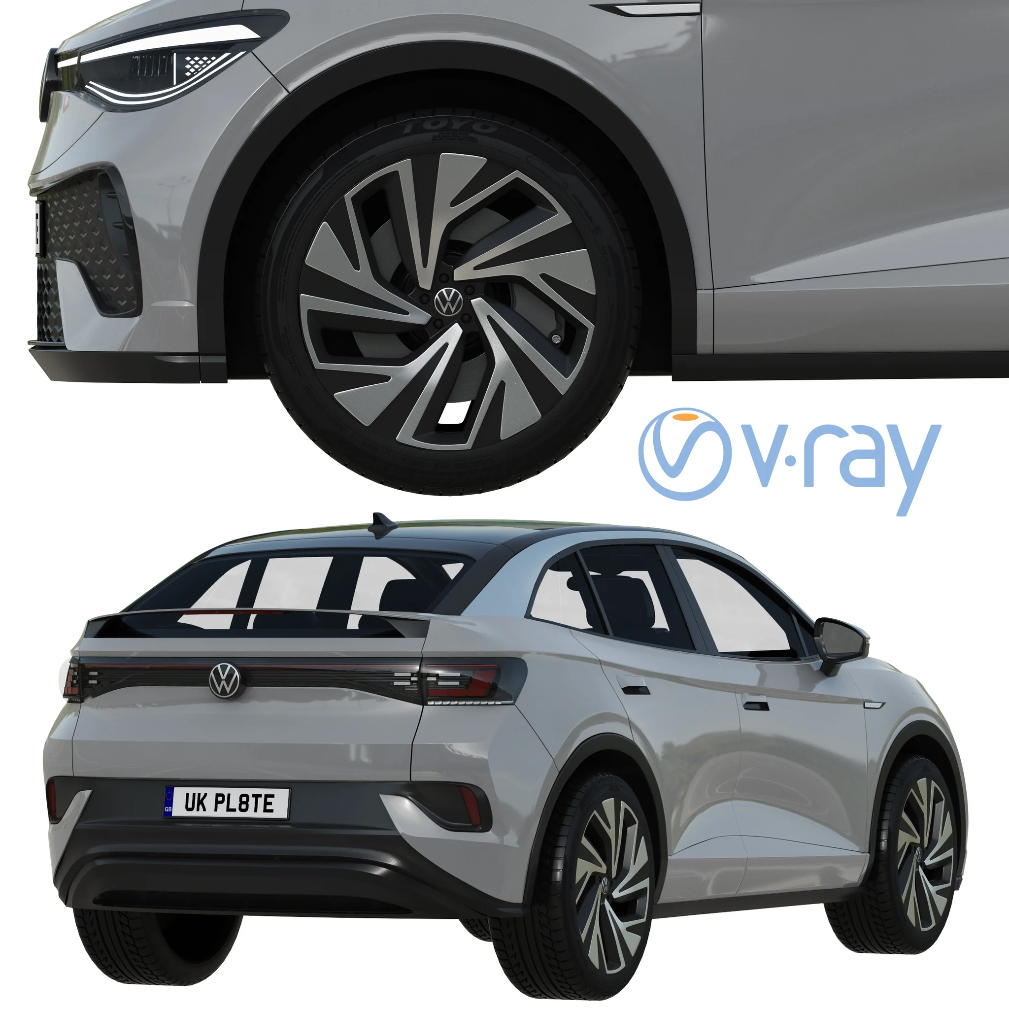 Volkswagen ID5, 3D model preview 4