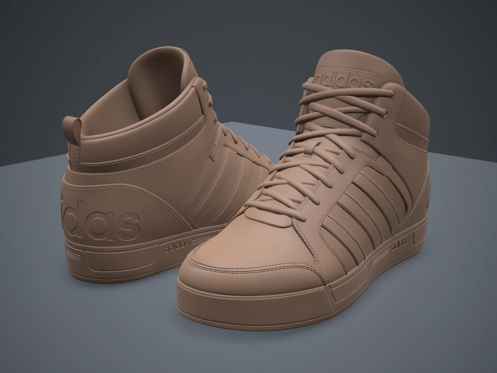 Adidas Neo Raleigh 9TIS hightop sneaker (3d print Model), 3D model preview 1