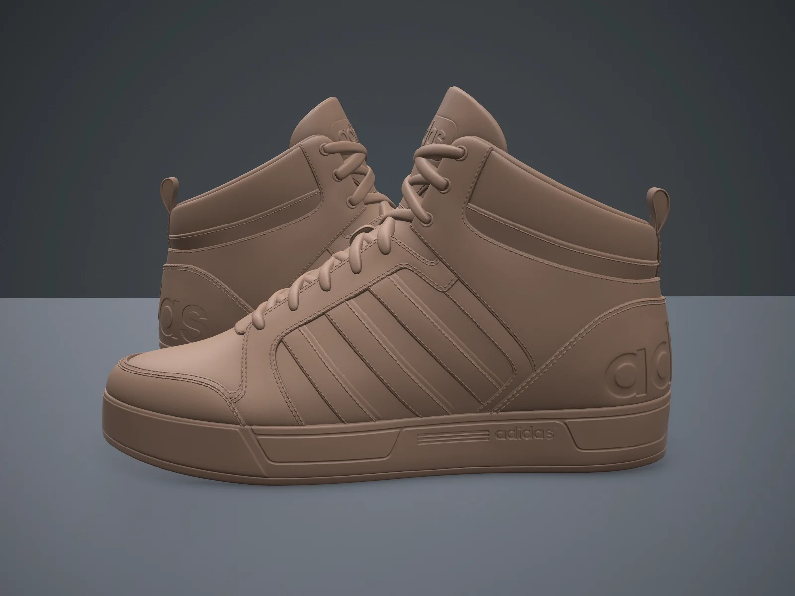 Adidas Neo Raleigh 9TIS hightop sneaker (3d print Model), 3D model preview 2