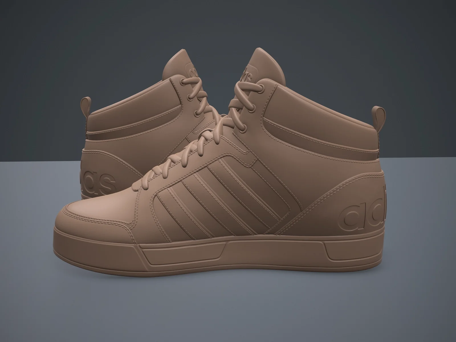 Adidas Neo Raleigh 9TIS hightop sneaker (3d print Model), 3D model preview 3