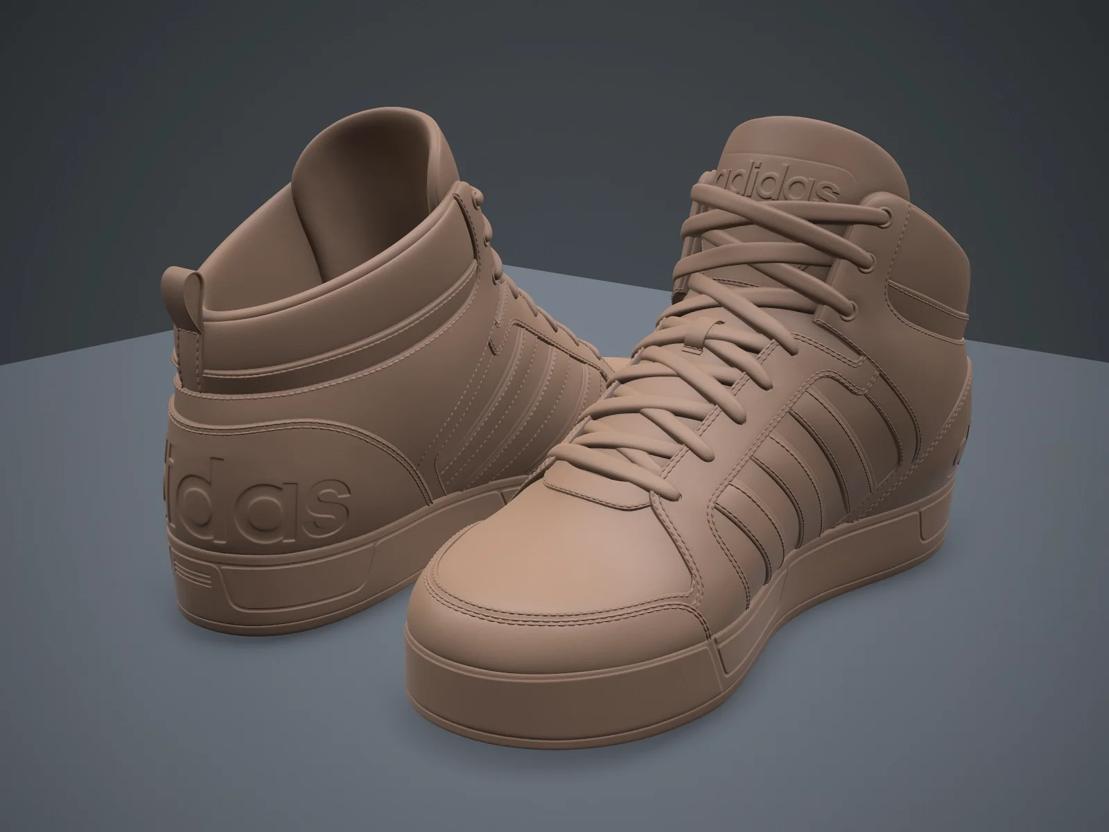 Adidas Neo Raleigh 9TIS hightop sneaker (3d print Model), 3D model preview 4