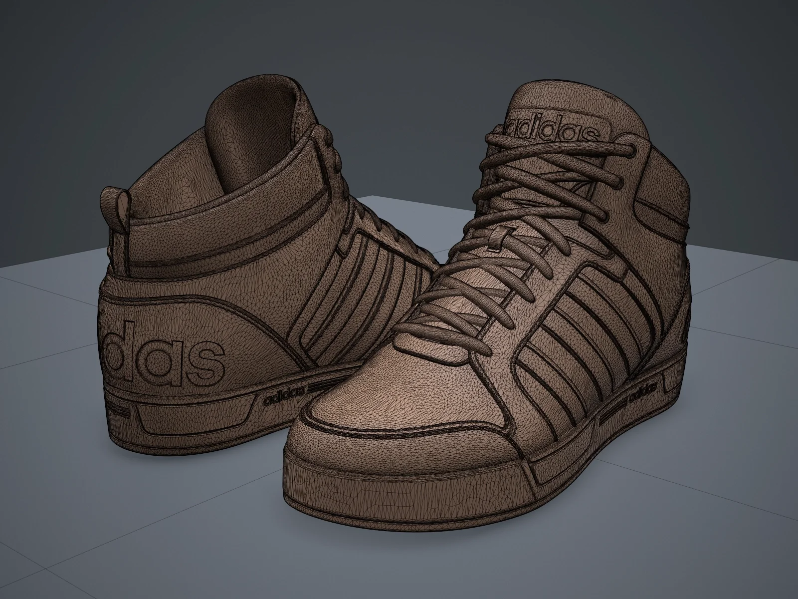 Adidas Neo Raleigh 9TIS hightop sneaker (3d print Model), 3D model preview 7