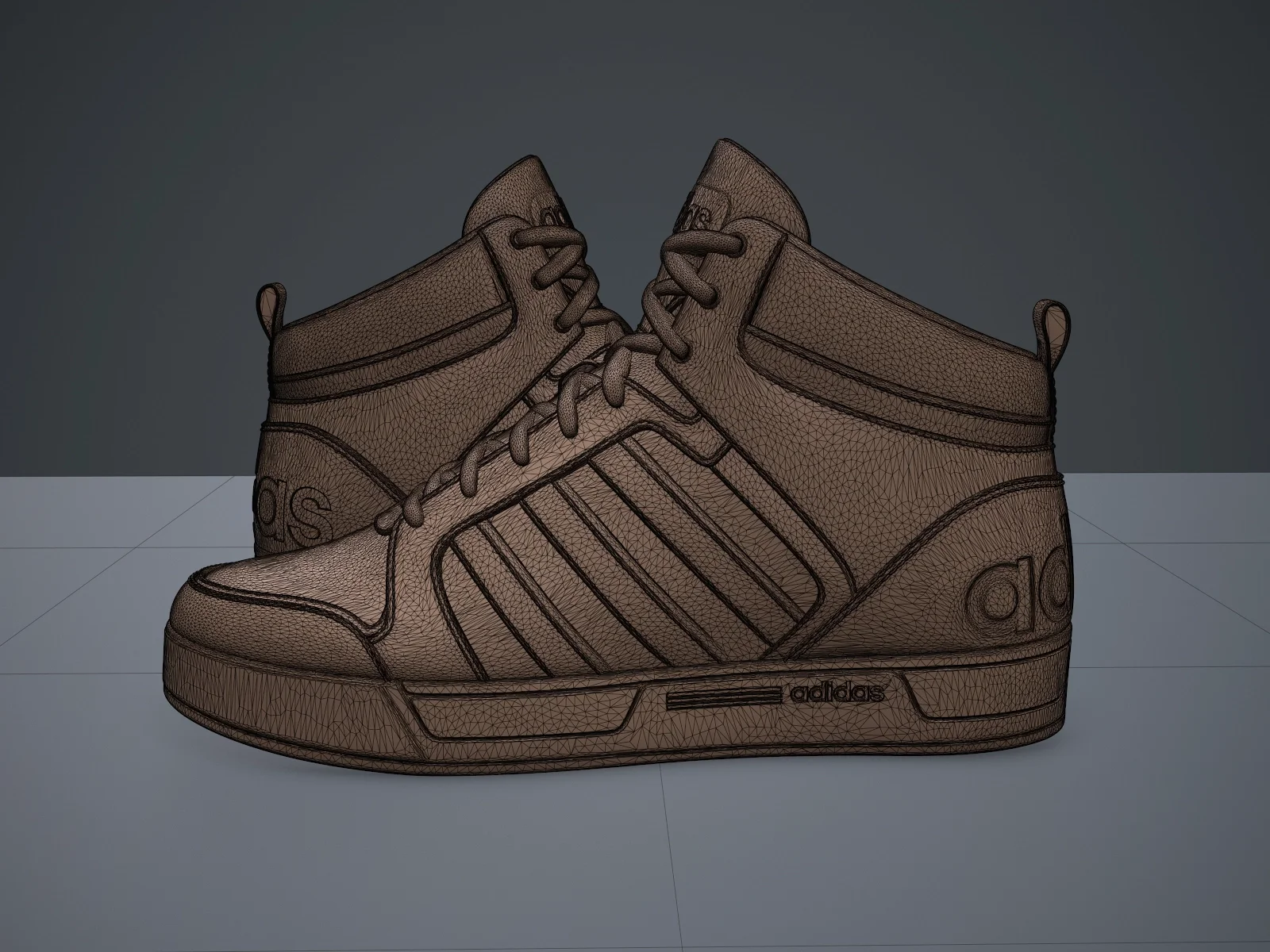 Adidas Neo Raleigh 9TIS hightop sneaker (3d print Model), 3D model preview 8