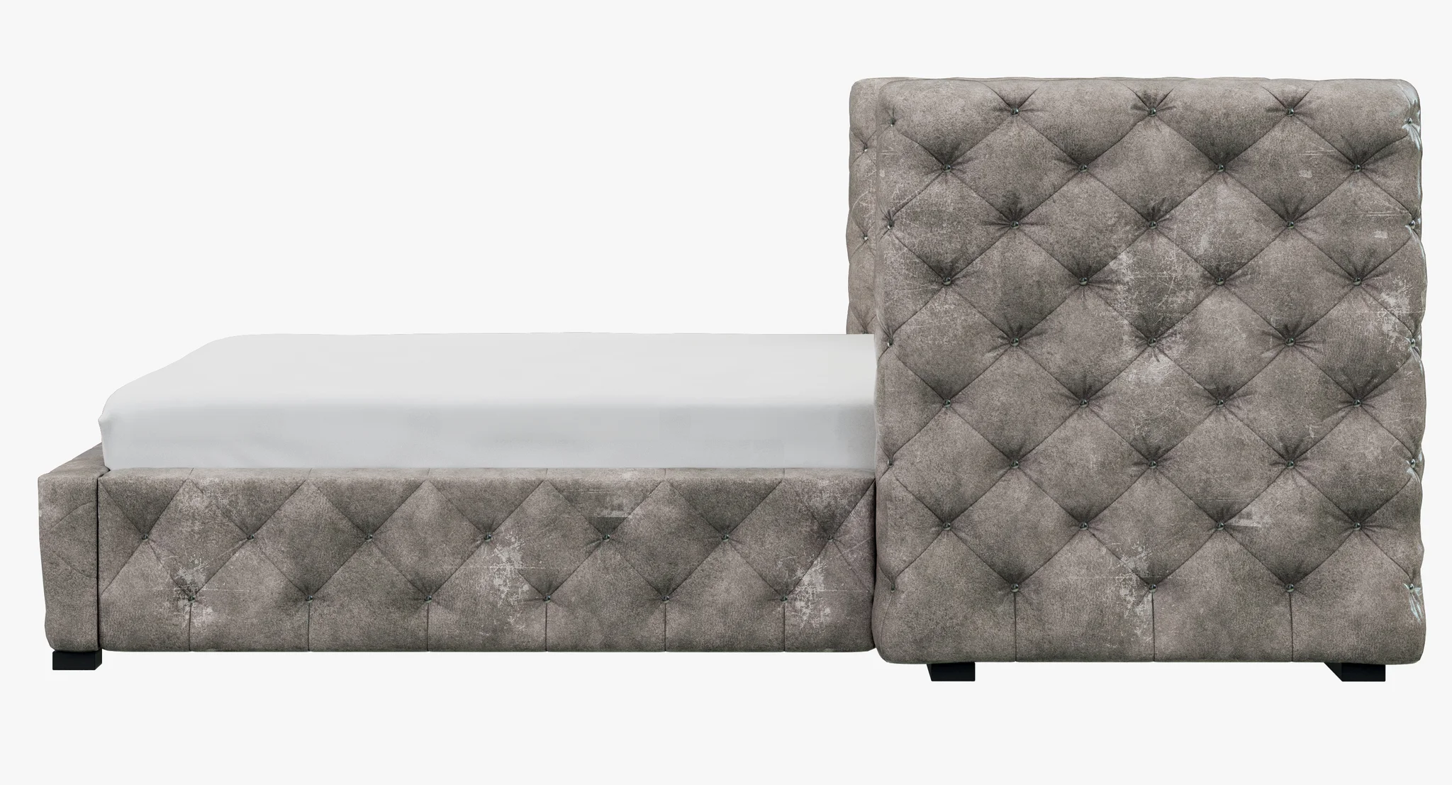 Restoration Hardware Tribeca Tufted Leather Platform Bed, 3D model preview 7
