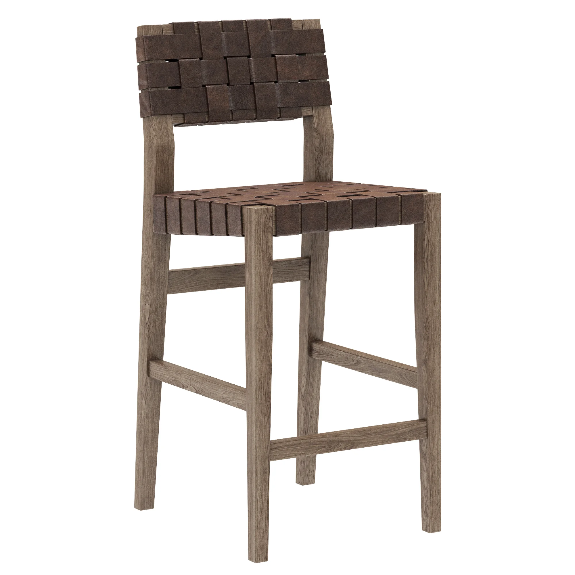 Restoration Hardware Vero Leather Stool — 3D model preview 1