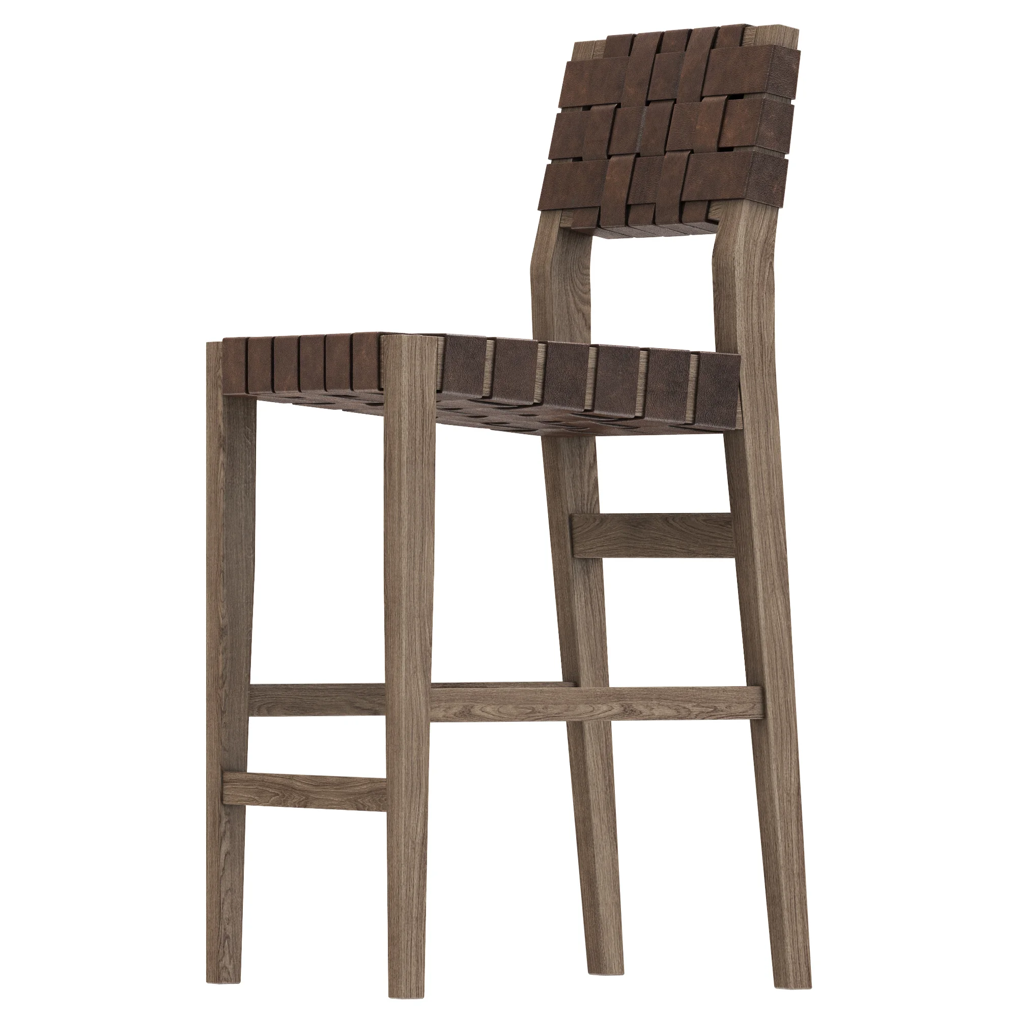 Restoration Hardware Vero Leather Stool — 3D model preview 3