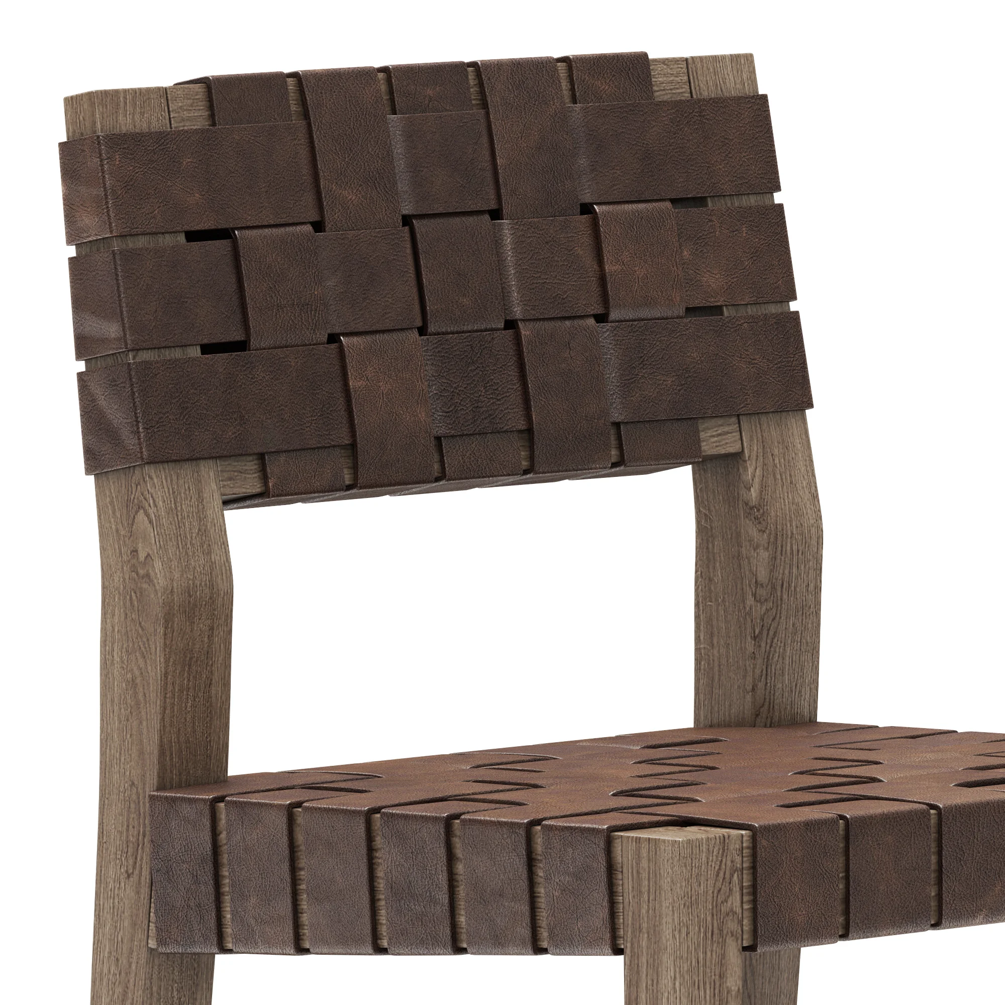 Restoration Hardware Vero Leather Stool — 3D model preview 4