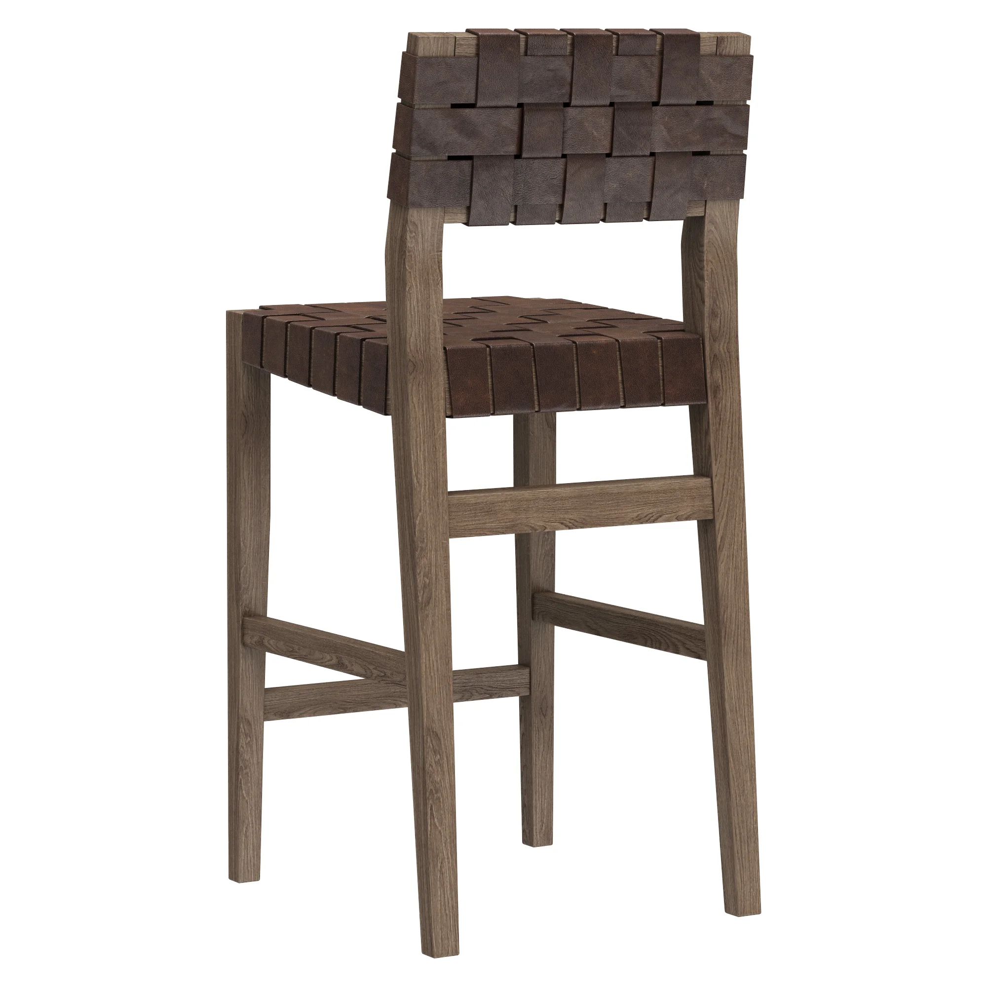 Restoration Hardware Vero Leather Stool — 3D model preview 5