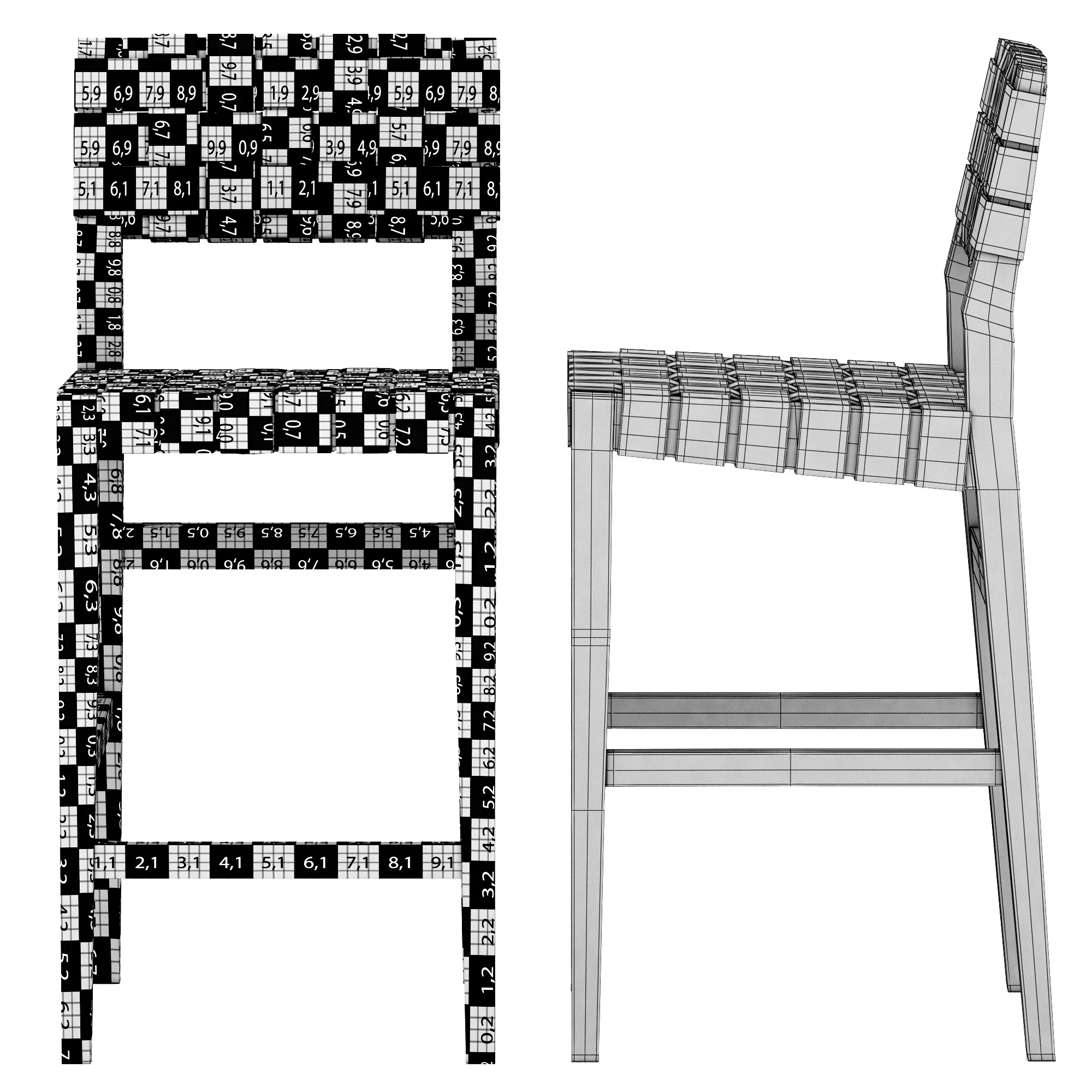 Restoration Hardware Vero Leather Stool — 3D model preview 10