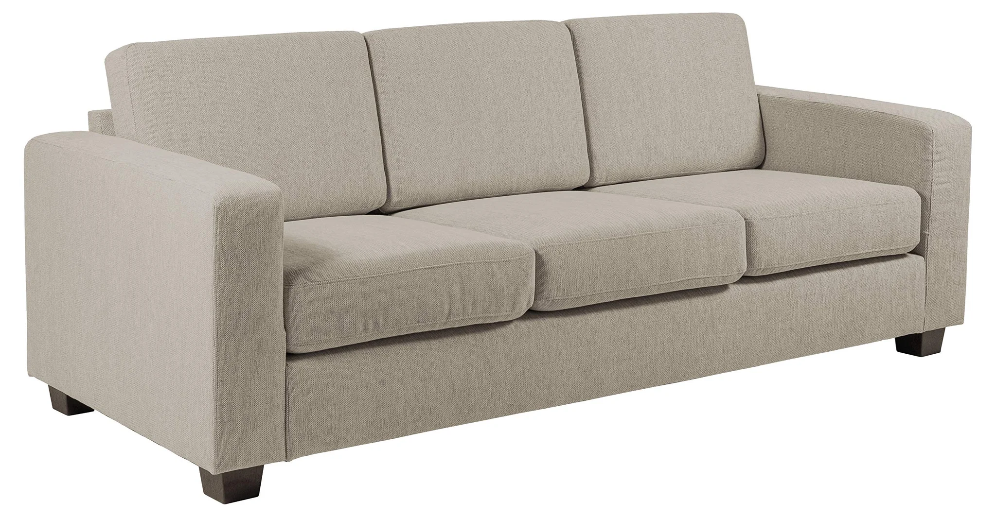 Modern Three-Seater Fabric Sofa – Sand Beige Upholstered Couch