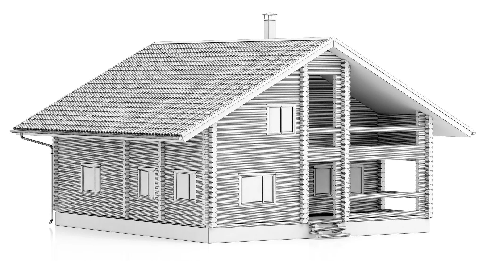 Wooden House — 3D model preview 9