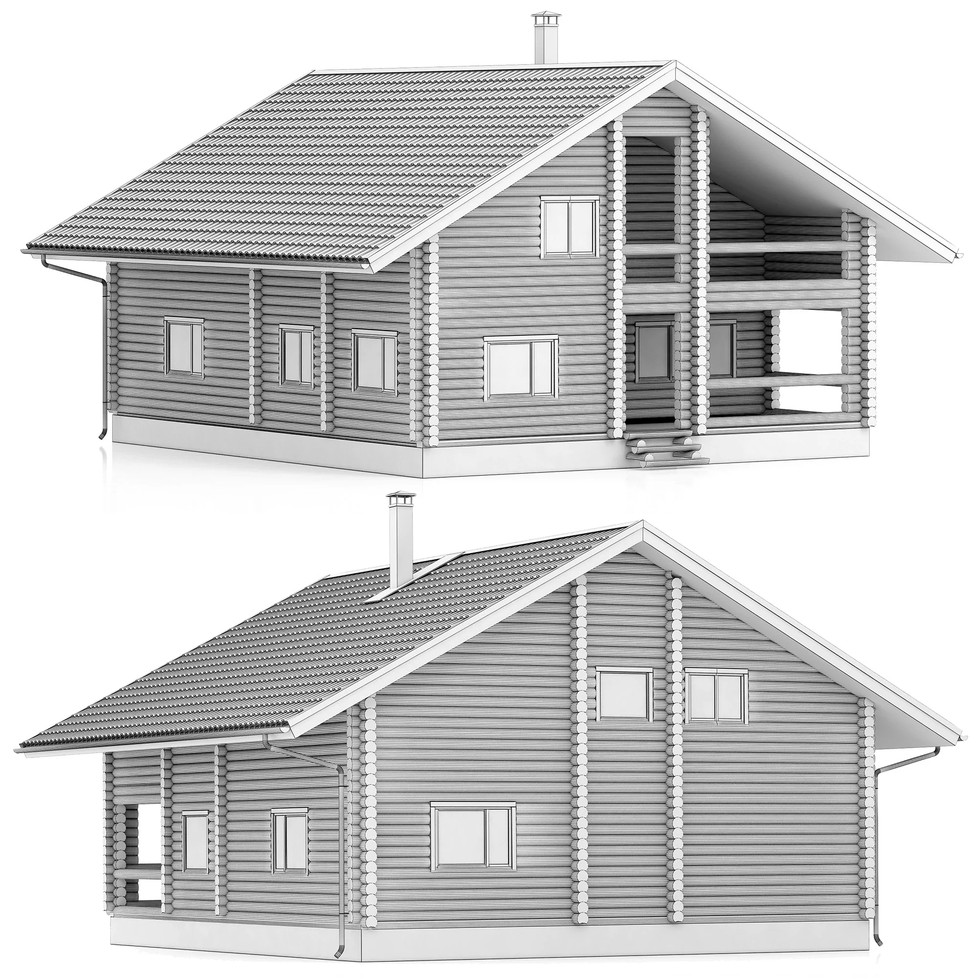 Wooden House — 3D model preview 10
