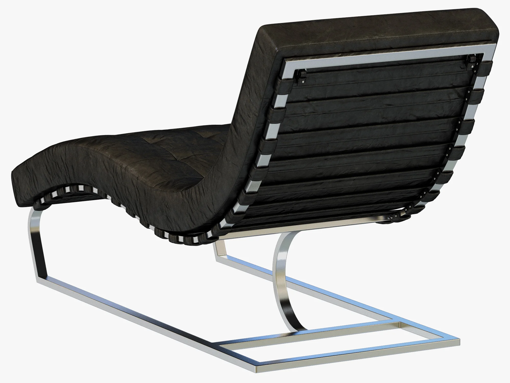 RH Modern Rossi Tufted Leather Chaise — 3D model preview 8