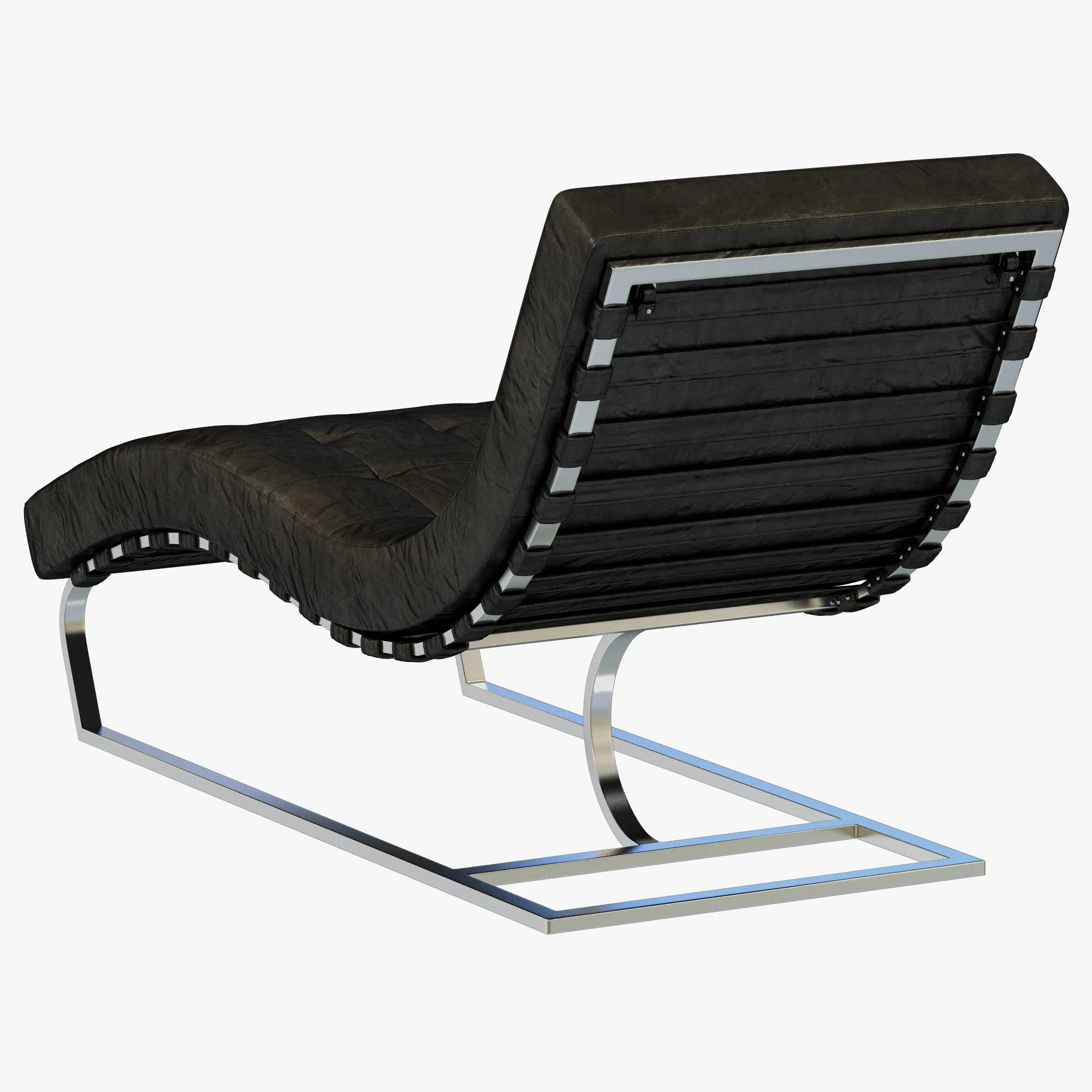 RH Modern Rossi Tufted Leather Chaise — 3D model preview 9