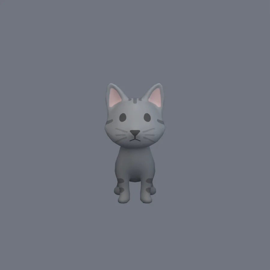 Stylized Animal Cat, 3D model preview 1