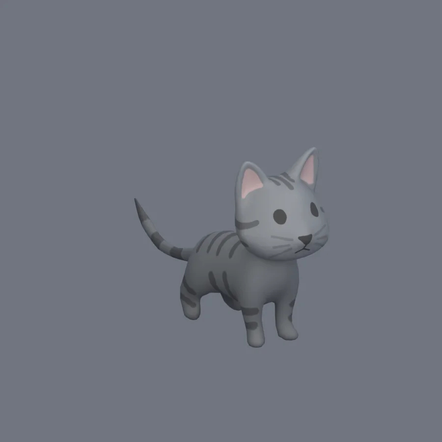 Stylized Animal Cat, 3D model preview 2