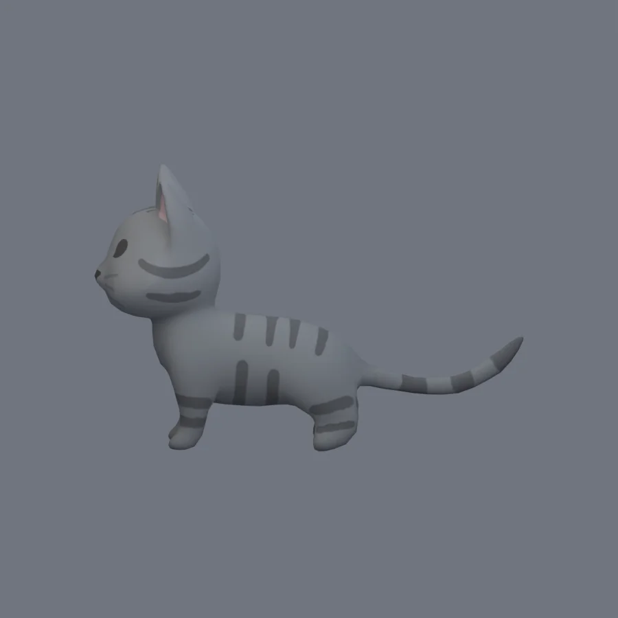 Stylized Animal Cat, 3D model preview 3