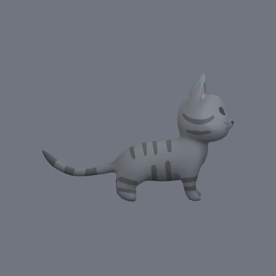 Stylized Animal Cat, 3D model preview 5