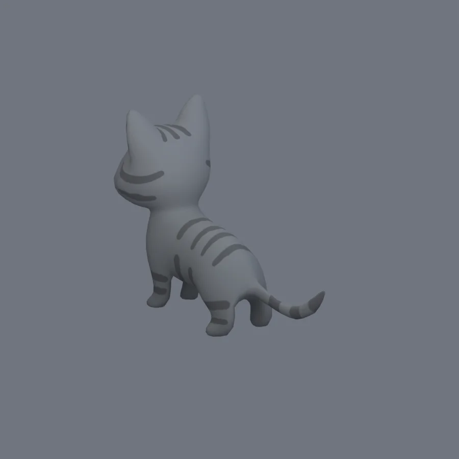 Stylized Animal Cat, 3D model preview 6