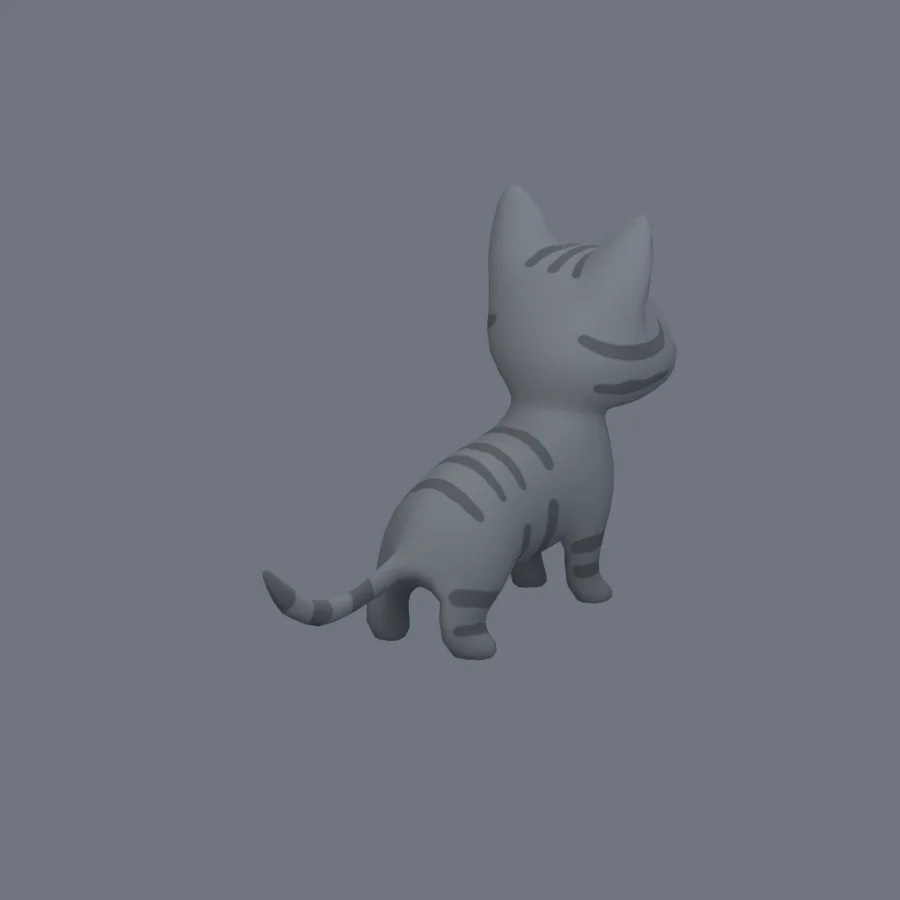 Stylized Animal Cat, 3D model preview 7