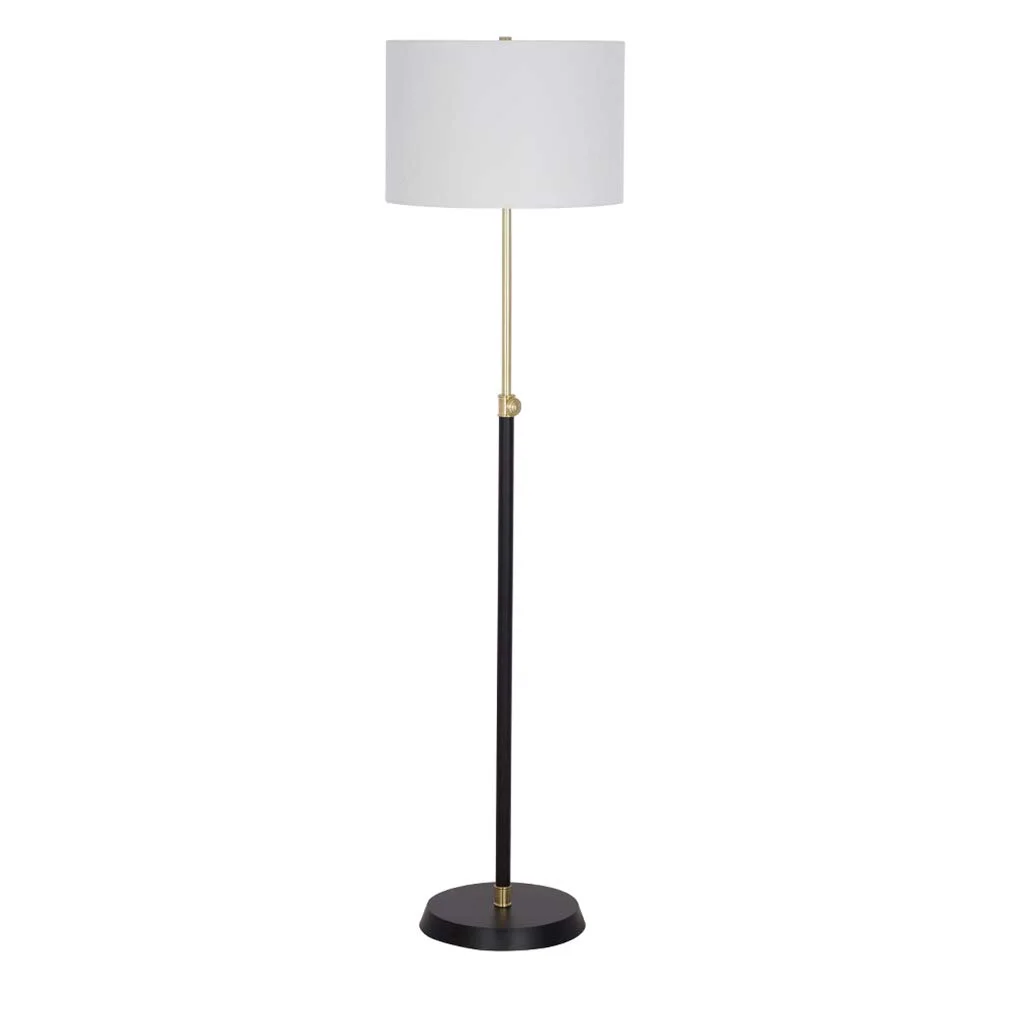 Mid-Century Modern Floor Lamp Matte Black Antique Brass