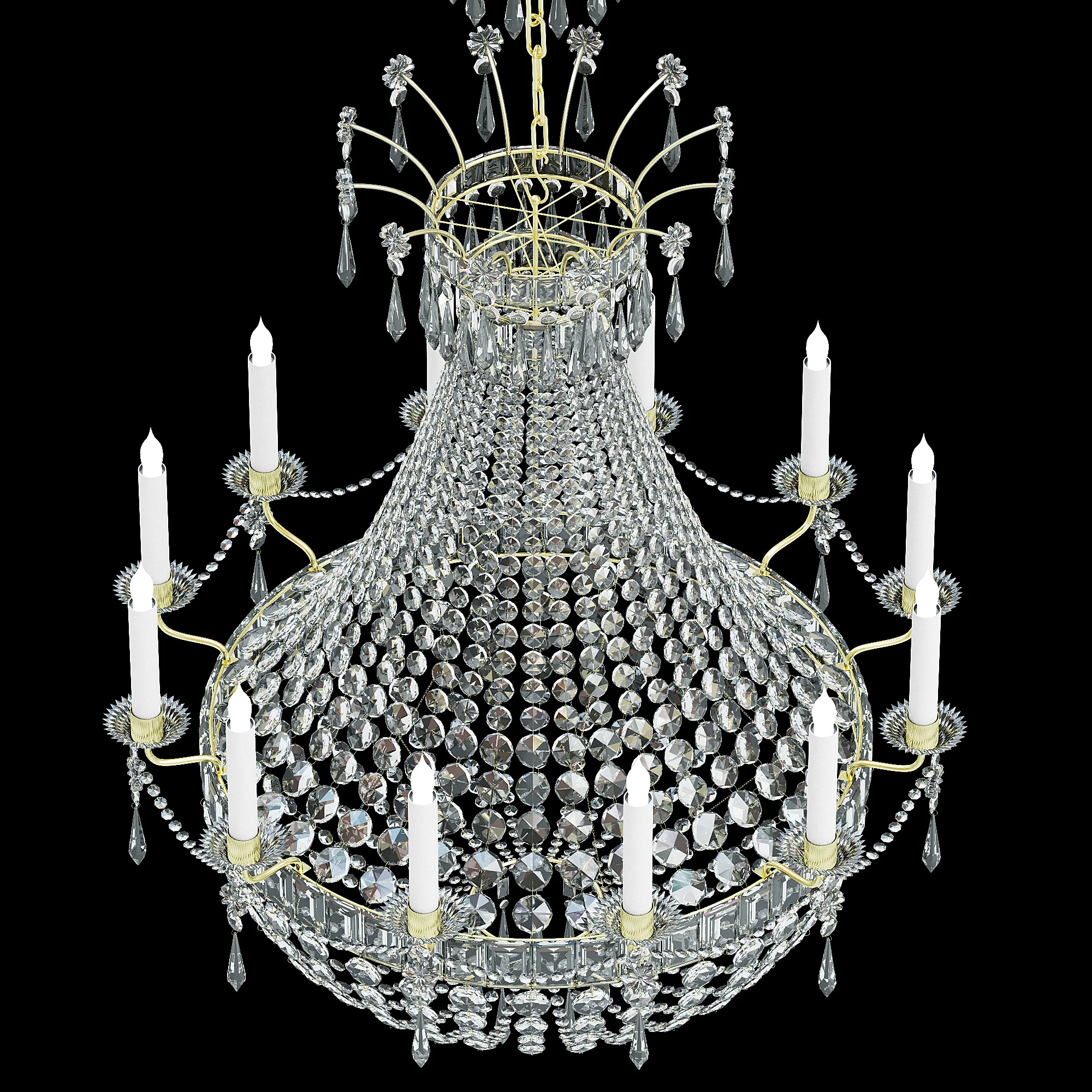 Ralph Lauren EVALINA CHANDELIER IN BUTLER'S SILVER — 3D model preview 1