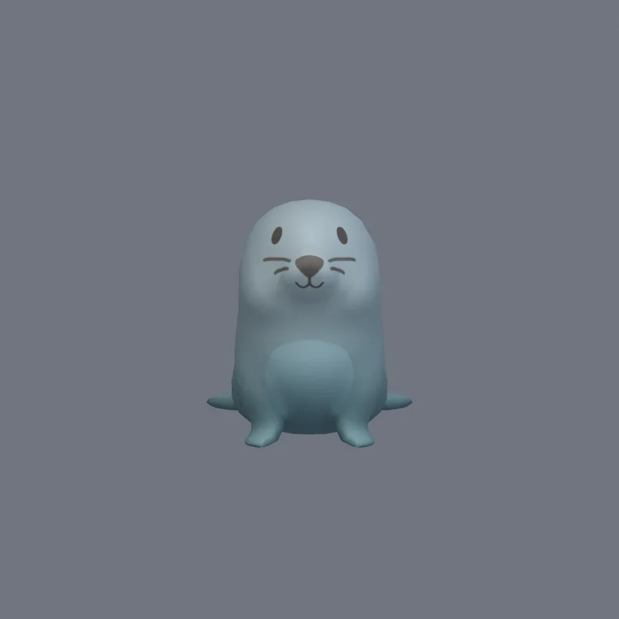 Stylized Animal Seal, 3D model preview 1