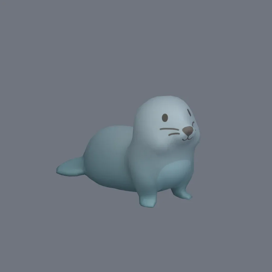 Stylized Animal Seal, 3D model preview 2