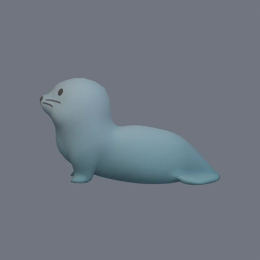 Stylized Animal Seal, 3D model preview 3