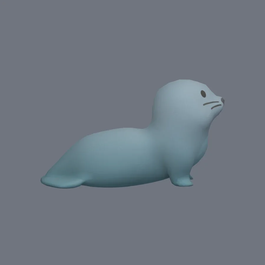 Stylized Animal Seal, 3D model preview 5