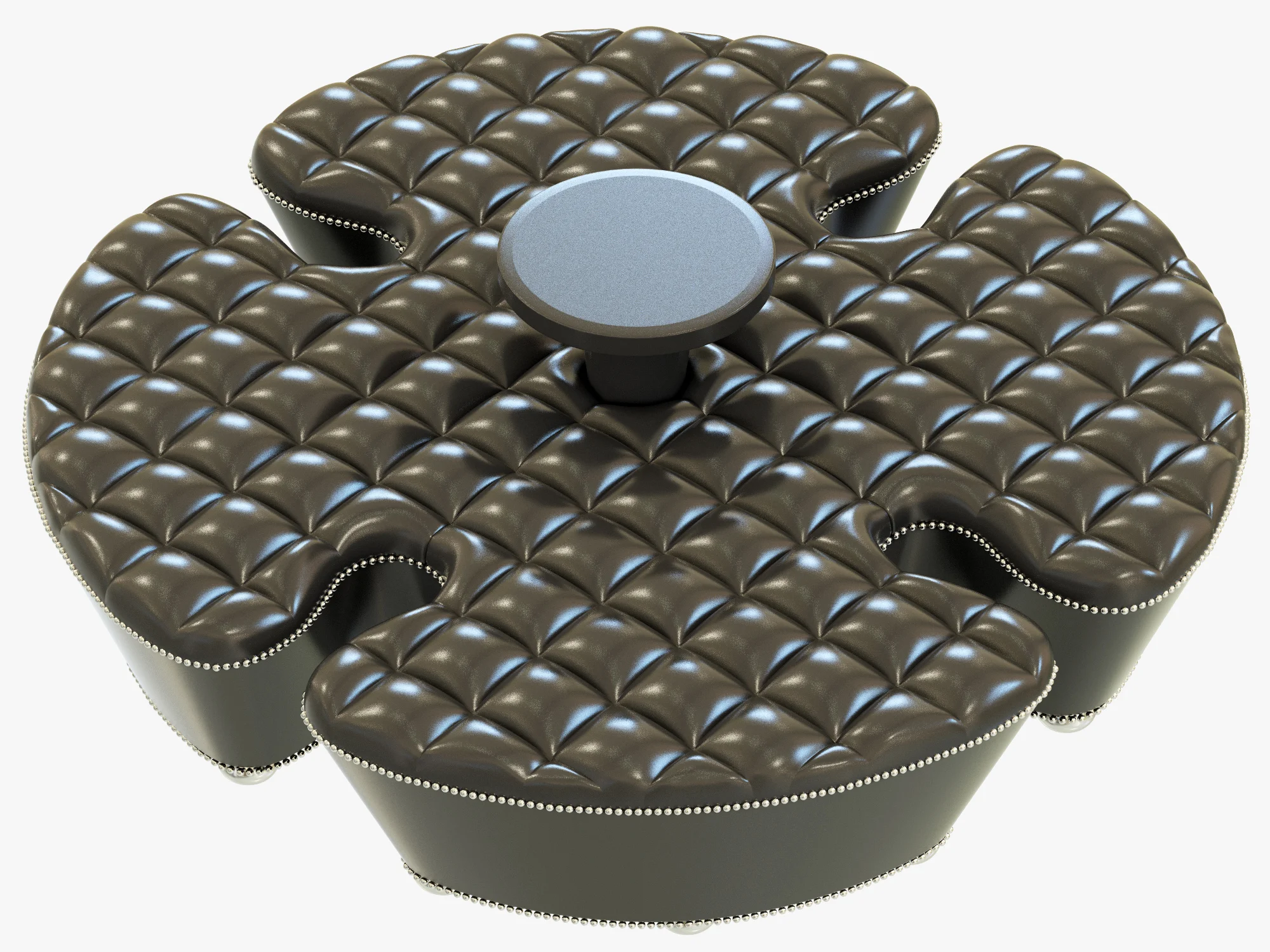 Francesco Molon CAPITONEED OTTOMAN CLOVER S519 — 3D model preview 1