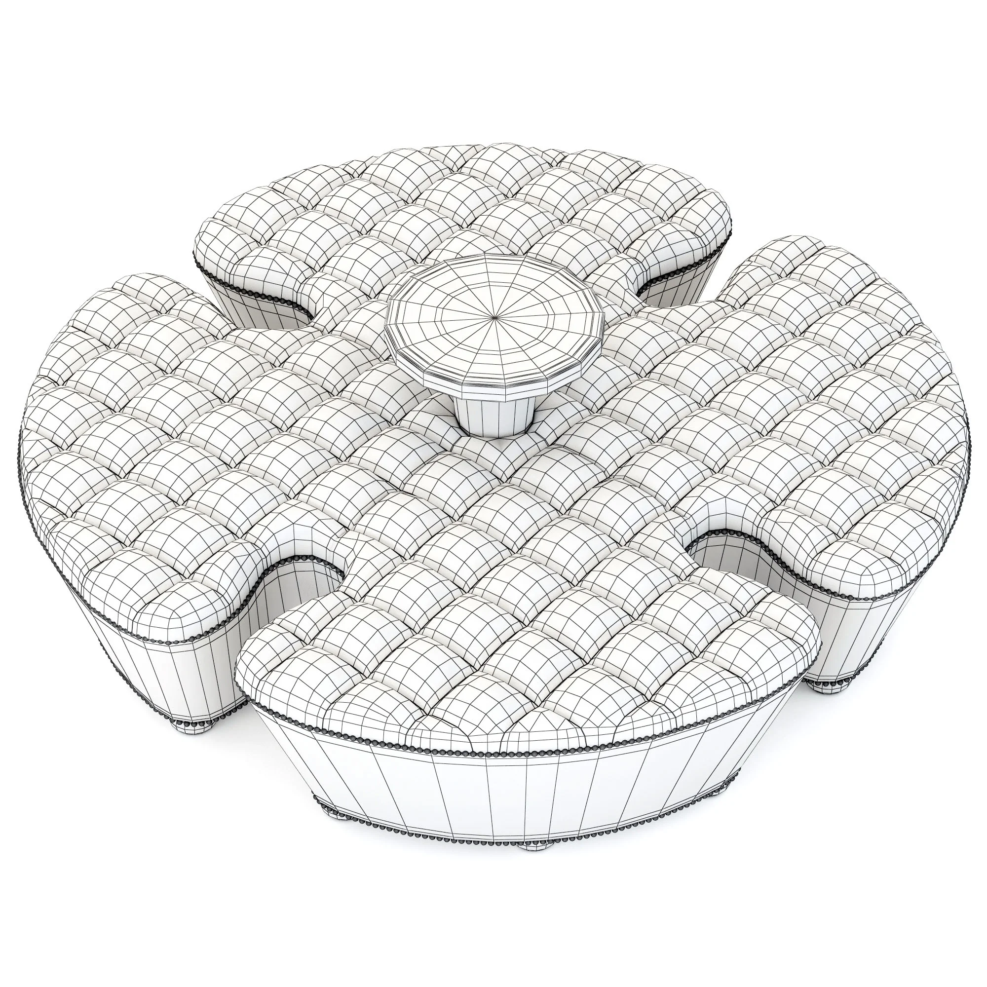 Francesco Molon CAPITONEED OTTOMAN CLOVER S519 — 3D model preview 9