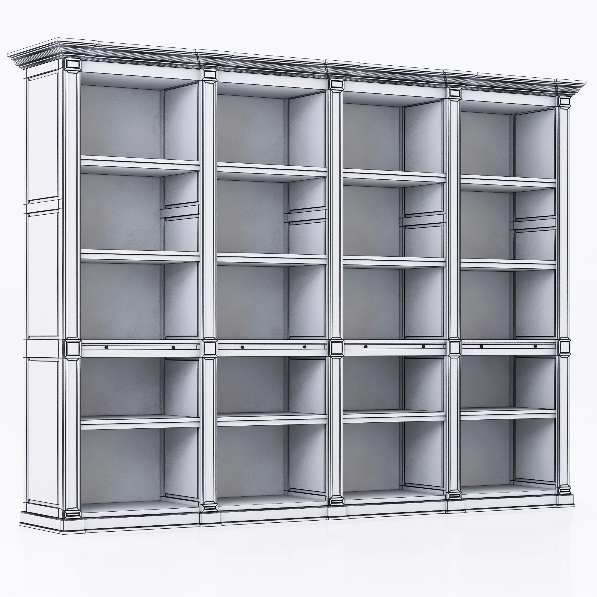 Restoration Hardware Atkins Quad Low Shelving — 3D model preview 5