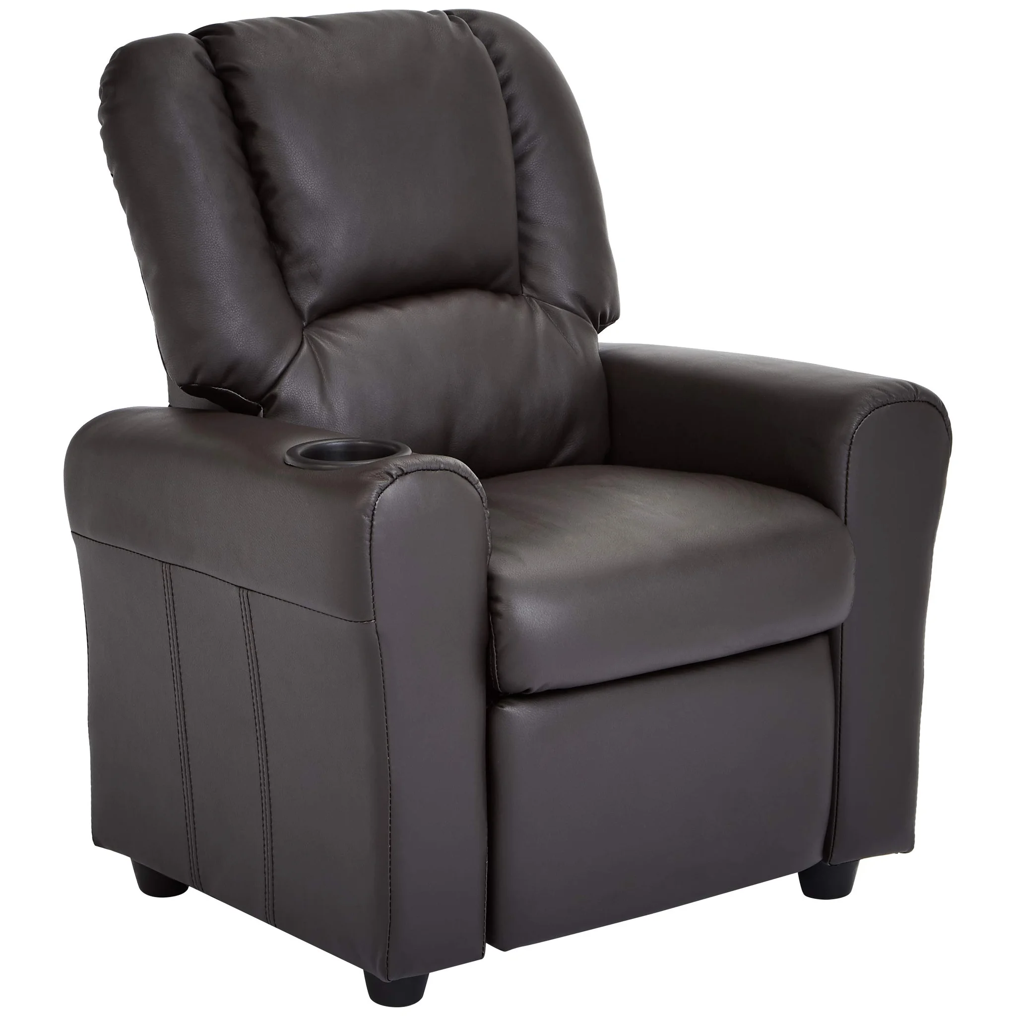 Kids Leather Recliner Chair with Cup Holder and Headrest