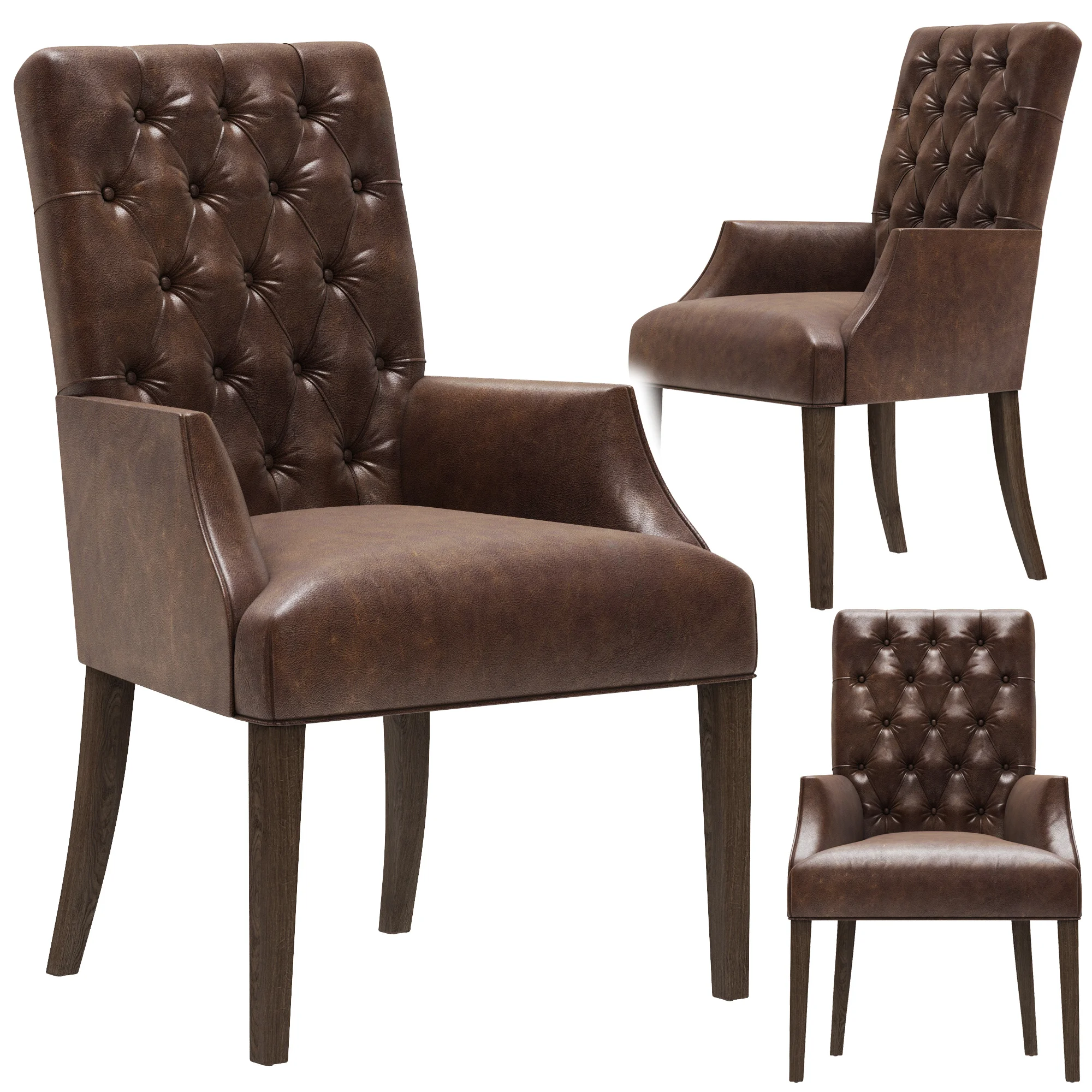 Restoration Hardware Bennett Parsons Leather Armchair — 3D model preview 2