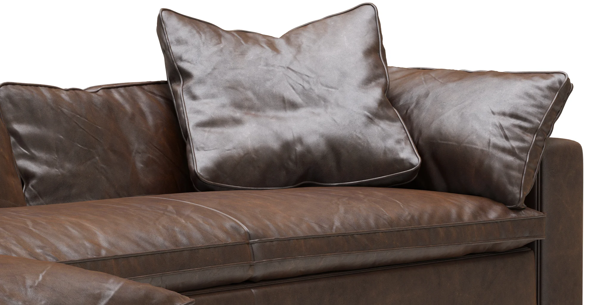 Restoration Hardware Cloud Leather Sofa Chaise Sectional — 3D model preview 4