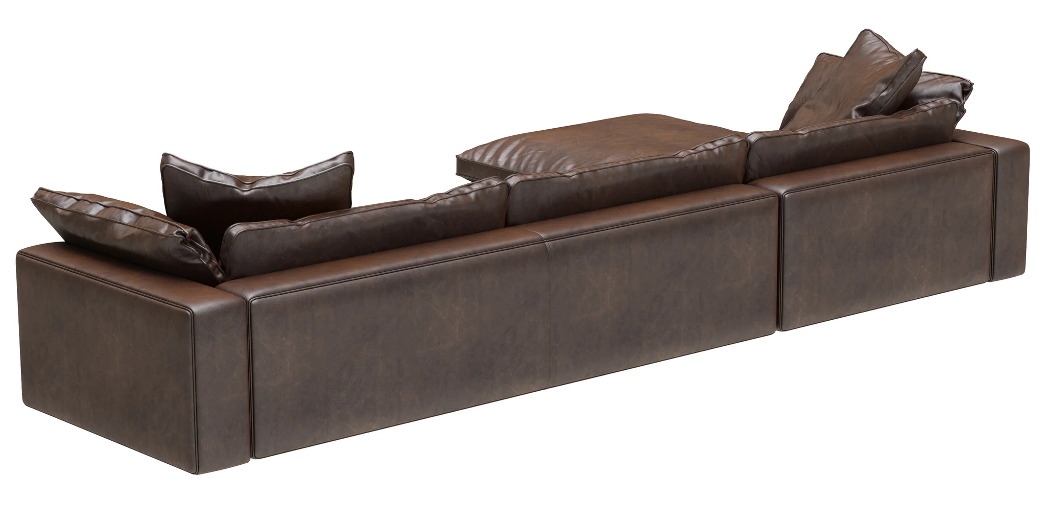 Restoration Hardware Cloud Leather Sofa Chaise Sectional — 3D model preview 5